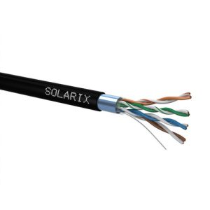 FTP kabel Solarix SXKD-5E-FTP-PE černý venkovní stíněný (box 305m)