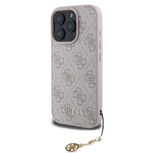 Guess 4G Charm Zadní Kryt pro iPhone 16 Pro Max Tone on Tone Pink GUHCP16XGF4GCP