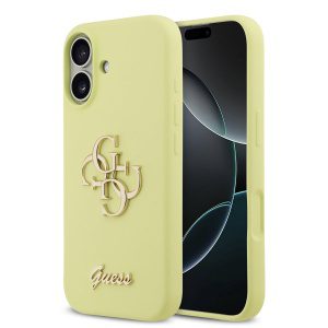 Guess Liquid Silicone 4G Metal Logo Zadní Kryt pro iPhone 17 Yellow GUHCP17SSC4GLMY