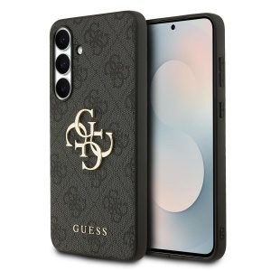 Guess PU 4G Metal Logo Zadní Kryt pro Samsung Galaxy S25 FE Grey GUHCS25FE4GMGGR