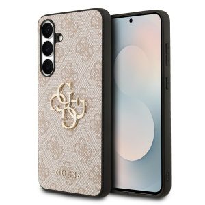 Guess PU 4G Metal Logo Zadní Kryt pro Samsung Galaxy S25 FE Pink GUHCS25FE4GMGPI