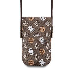 Guess PU 4G Peony Multicolor Taška na Telefon Brown GUOWBP4PEWPW