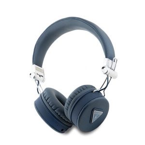 Guess PU Grained Triangle Logo ENC Bezdrátová Sluchátka Blue GUBH70PGTSPSB
