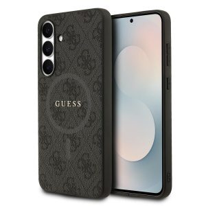 Guess PU Leather 4G Colored Ring MagSafe Zadní Kryt pro Samsung Galaxy S25 FE Black GUHMS25FEG4GFRK