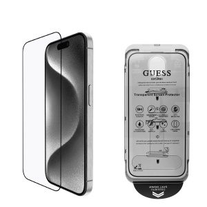 Guess Tvrzené Sklo 2.5D pro iPhone 16 Pro Max Black GUTGP16XBOKGCIT