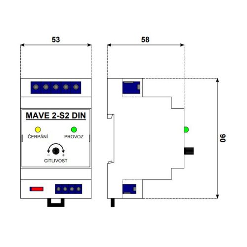 Hladinový spínač MAVE 2-S2 DIN - Obrázek 2