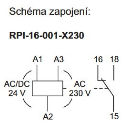 INSTALACNI RELE RPI-16-001-X230-SE AC/DC - Obrázek 2