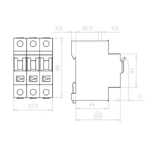Instalační vypínač EATON IS-80/3 80A 276280 - Obrázek 2