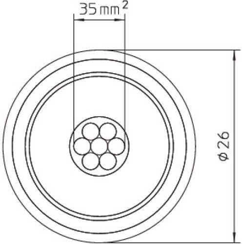 Izolovaný svod průměr 26mm OBO ISCON PRO+75 GR 5407997 metráž - Obrázek 2
