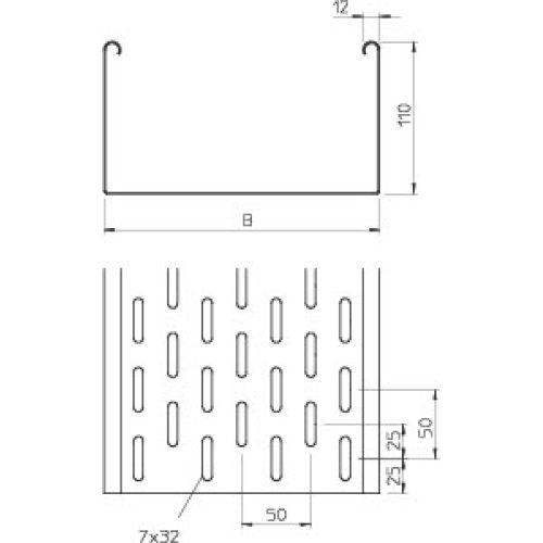Kabelový žlab se spojovací sadou 110x100mm OBO SKS 110 FS 6061109 (3m) - Obrázek 2