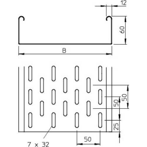 Kabelový žlab se spojovací sadou 60x200mm OBO SKS 620 FS 6056202 (3m) - Obrázek 2