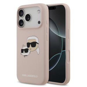 Karl Lagerfeld Liquid Silicone Double Heads MagSafe Zadní Kryt pro iPhone 17 Pro Pink KLHMP17LSKCHPPLP
