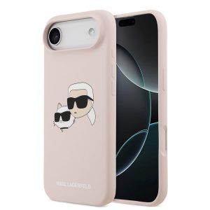 Karl Lagerfeld Liquid Silicone Double Heads MagSafe Zadní Kryt pro iPhone Air Pink KLHMP17MSKCHPPLP