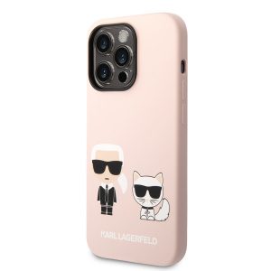 Karl Lagerfeld MagSafe Kompatibilní Kryt Liquid Silicone Karl and Choupette pro iPhone 14 Pro Max Pi KLHMP14XSSKCI