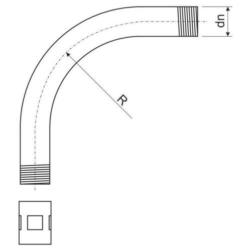 Koleno pro trubku KOPOS 6142 ZNM S 54mm - Obrázek 2