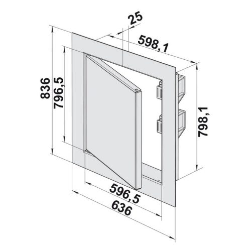 Kovová revizní dvířka VENTS DM 600x800mm bílá 1009819 - Obrázek 2