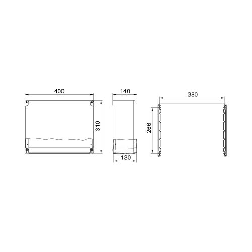 Krabice hliníková METEBOX 310x400x140mm na omítku IP67 - Obrázek 2