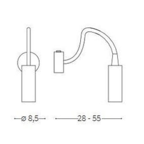 LED nástěnné svítidlo Ideal LUX Focus 1x3W 3000K 203171 - Obrázek 2