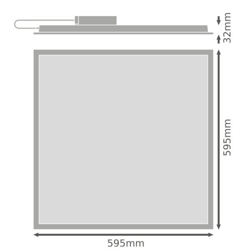 LED panel LEDVANCE ECO HLO Backlite 600x600mm 46W/4000K neutrální bílá UGR<19 - Obrázek 2