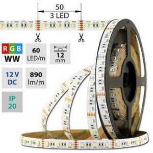 LED pásek McLED 12V RGBW WW teplá bílá 12mm IP20 19
