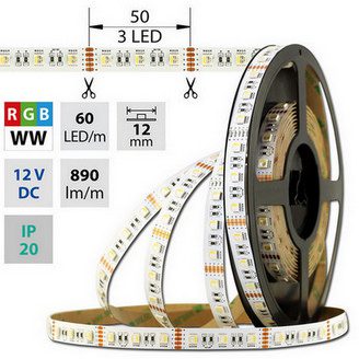 LED pásek McLED 12V RGBW WW teplá bílá 12mm IP20 19