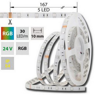 LED pásek McLED 24V RGB š=10mm IP54 7