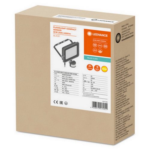 LED reflektor s pohybovým čidlem LEDVANCE FLOODLIGHT COMPACT 50W 3000K teplá bílá - Obrázek 2