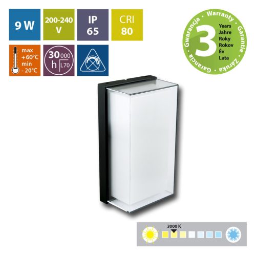LED svítidlo McLED Ether 9W 3000K IP65 černá ML-513.030.19.0 - Obrázek 2