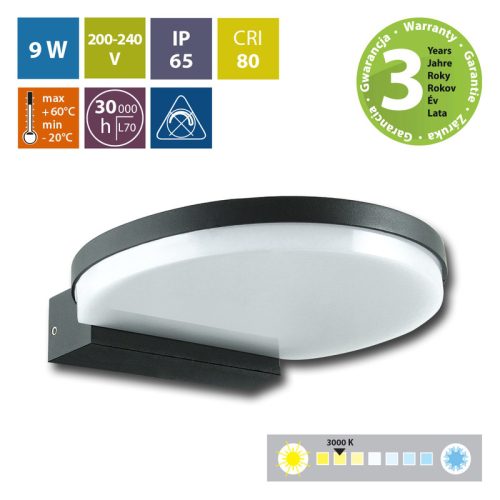 LED svítidlo McLED Framus W 9W 3000K IP65 černá ML-513.032.19.0 - Obrázek 2