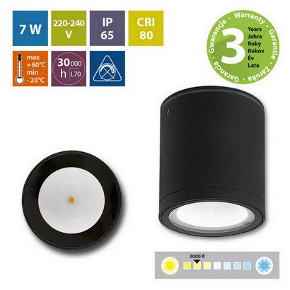 LED svítidlo McLED Noel R 7W 3000K IP65 černá ML-516.011.19.0 - Obrázek 2