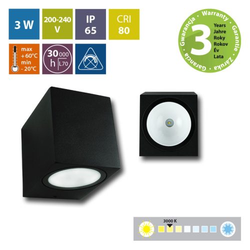 LED svítidlo McLED Revos S 3W 3000K IP65 černá ML-518.003.19.0 - Obrázek 2