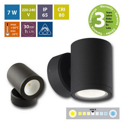LED svítidlo McLED Verona R 7W 4000K IP65 černá ML-518.014.19.0 - Obrázek 2