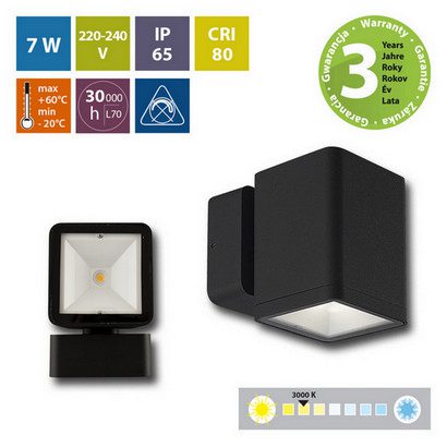 LED svítidlo McLED Verona S 7W 3000K IP65 černá ML-518.017.19.0 - Obrázek 2