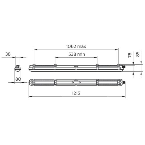 LED zářivka Philips CoreLine Waterproof G2 WT120C G2 LED40S/840 PSU L1200 - Obrázek 2