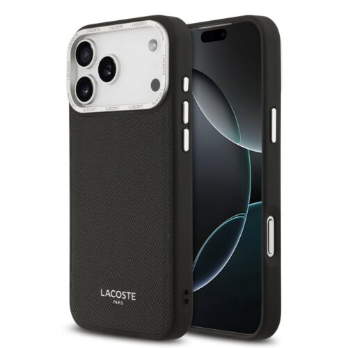 Lacoste PU Leather Champs Elysees MagSafe Zadní Kryt pro iPhone 17 Pro Max Black LCHMP17XPCESK