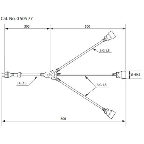 Legrand roztrojka gumová 3x2P+T IK10 50577 - Obrázek 2