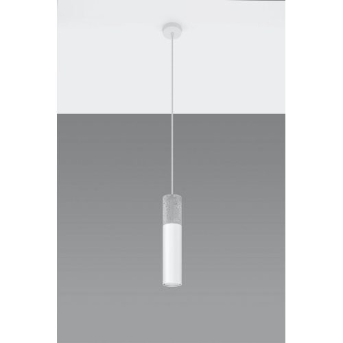 Lustr SOLLUX Borgio 1 GU10 1x40W bez zdroje SL.0647 beton a ocel bílá - Obrázek 2
