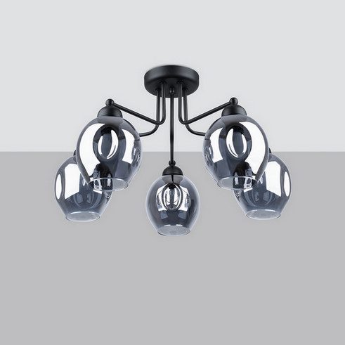 Lustr SOLLUX FILLAN 5 černý E27 5x60W bez žárovky SL.1145 - Obrázek 2