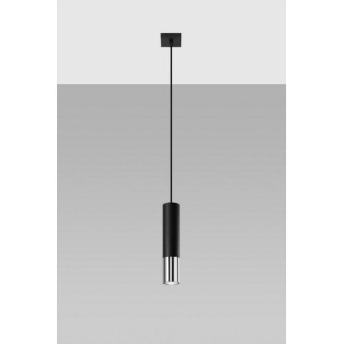 Lustr SOLLUX Loopez 1 GU10 1x40W bez zdroje SL.0940 černá/chrom - Obrázek 2