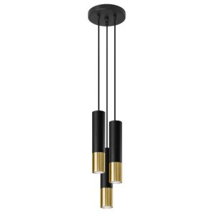 Lustr SOLLUX Loopez 3p GU10 3x40W bez zdroje SL.0955 černá/zlatá