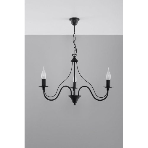 Lustr SOLLUX Minerwa 3 E14 3x40W bez zdroje SL.0217 černá - Obrázek 2