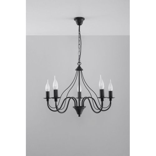 Lustr SOLLUX Minerwa 5 E14 5x40W bez zdroje SL.0218 černá - Obrázek 2