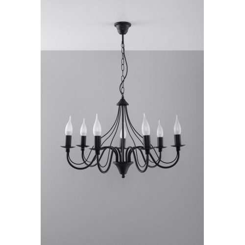 Lustr SOLLUX Minerwa 7 E14 7x40W bez zdroje SL.0219 černá - Obrázek 2