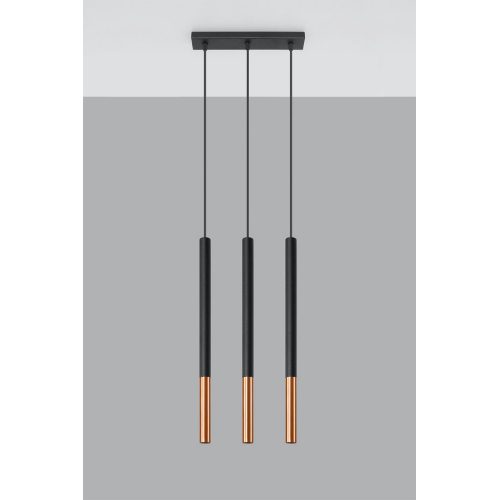 Lustr SOLLUX Mozaica 3l G9 3x40W bez zdroje SL.0889 černá/měď - Obrázek 2