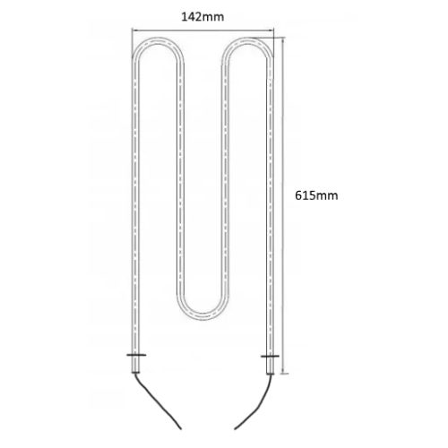 Náhradní topné těleso EMKO E10 1000W dlouhé 230V délka přívodního kabelu 600mm - Obrázek 2