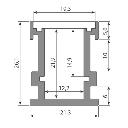 Nášlapný hliníkový profil McLED BK 21x26mm s mléčným difuzorem 2m ML-761.012.07.2 - Obrázek 2