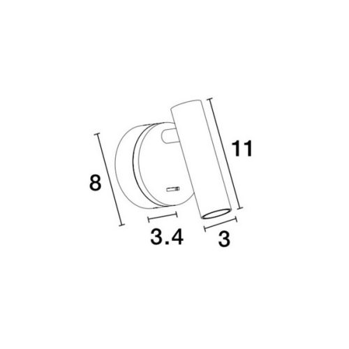 Nástěnné LED svítidlo NOVA LUCE CLIP 3W 3000K černé s vypínačem 9030202 - Obrázek 2