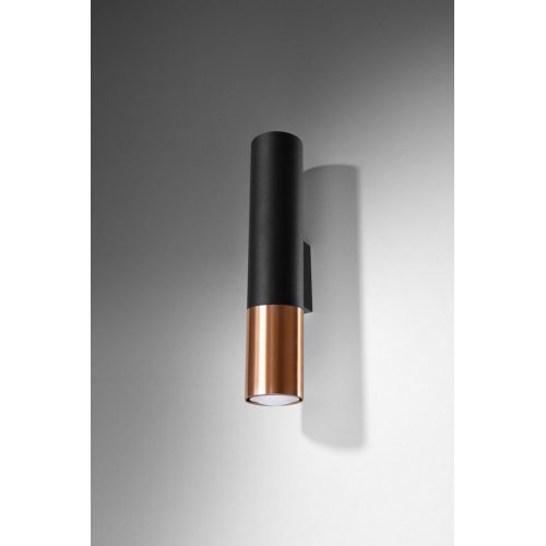 Nástěnné svítidlo SOLLUX Loopez GU10 2x40W bez zdroje SL.0944 černá/měď - Obrázek 2