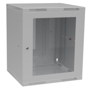 Nástěnný datový rozvaděč 19" výška 12U (621mm) H=450mm Š=520mm šedý Solarix SENSA-L-12U-545-11-G