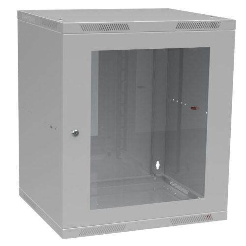 Nástěnný datový rozvaděč 19" výška 12U (621mm) H=450mm Š=520mm šedý Solarix SENSA-L-12U-545-11-G